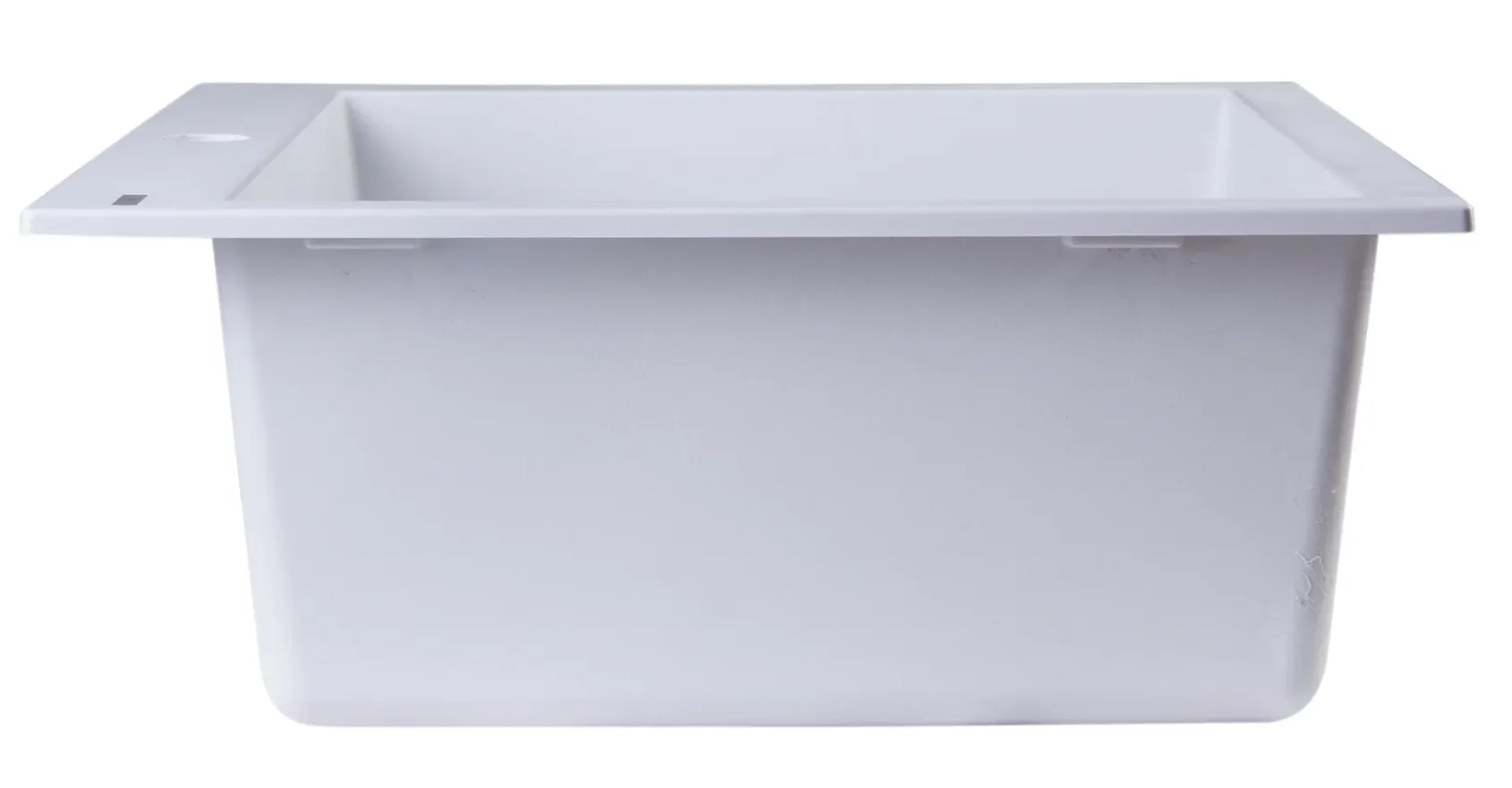 ALFI White 24" Drop-In Single Bowl Granite Composite Kitchen Sink, AB2420DI-W