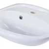 ALFI White Small Porcelain Wall Mount Basin with Overflow, AB106