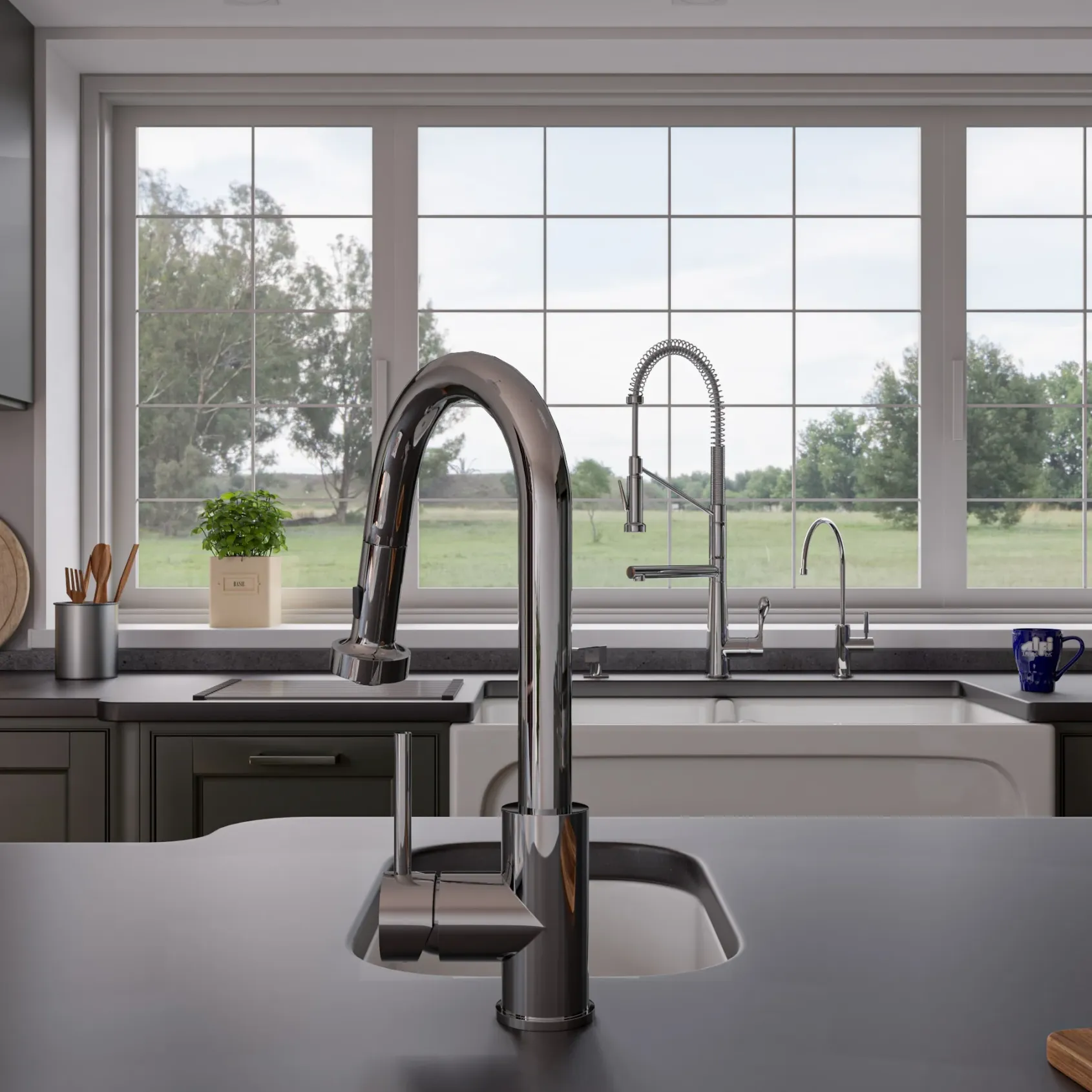 ALFI 39" Arched Double Bowl Thick Wall Fireclay Farmhouse Sink, White, AB3918ARCH-W