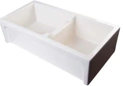 ALFI 36" Arched Double Bowl Thick Wall Fireclay Farmhouse Sink, Biscuit, AB3618ARCH-B