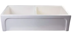 ALFI 39" Arched Double Bowl Thick Wall Fireclay Farmhouse Sink, Biscuit, AB3918ARCH-B