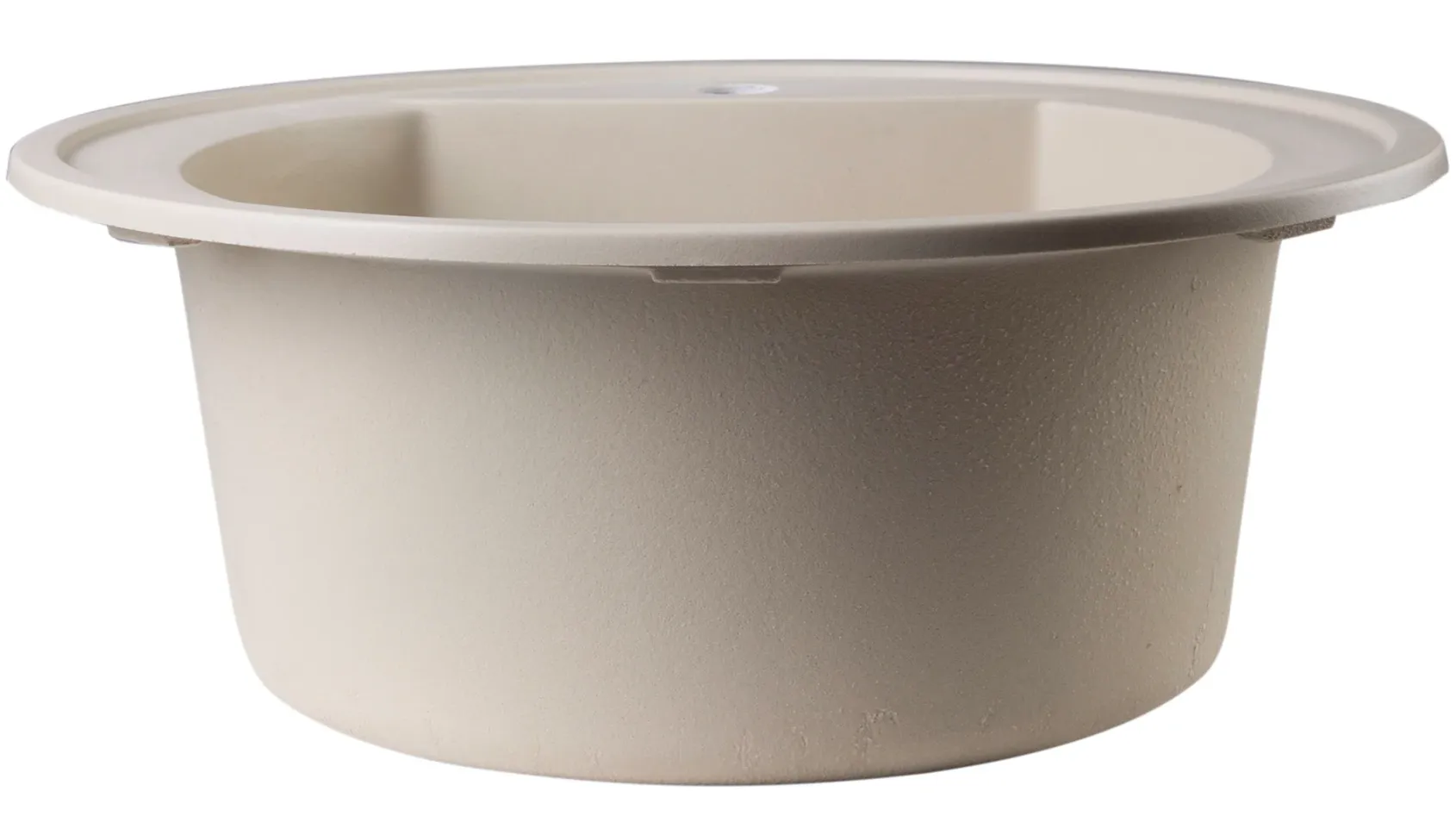 ALFI Biscuit 20" Drop-In Round Granite Composite Kitchen Prep Sink, AB2020DI-B