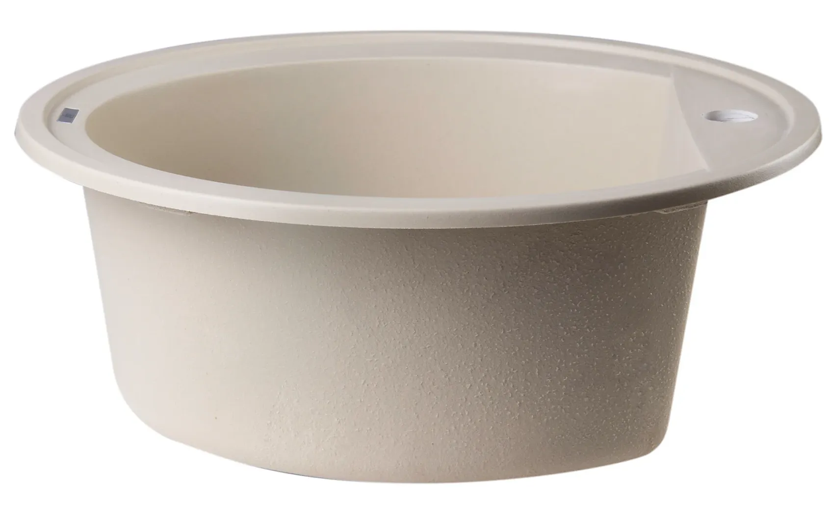 ALFI Biscuit 20" Drop-In Round Granite Composite Kitchen Prep Sink, AB2020DI-B