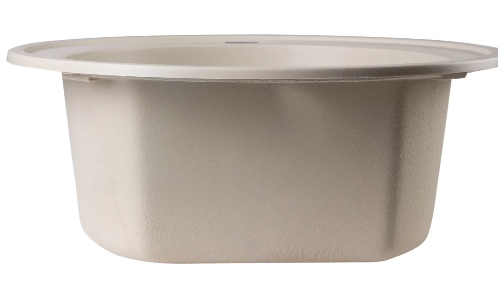 ALFI Biscuit 20" Drop-In Round Granite Composite Kitchen Prep Sink, AB2020DI-B