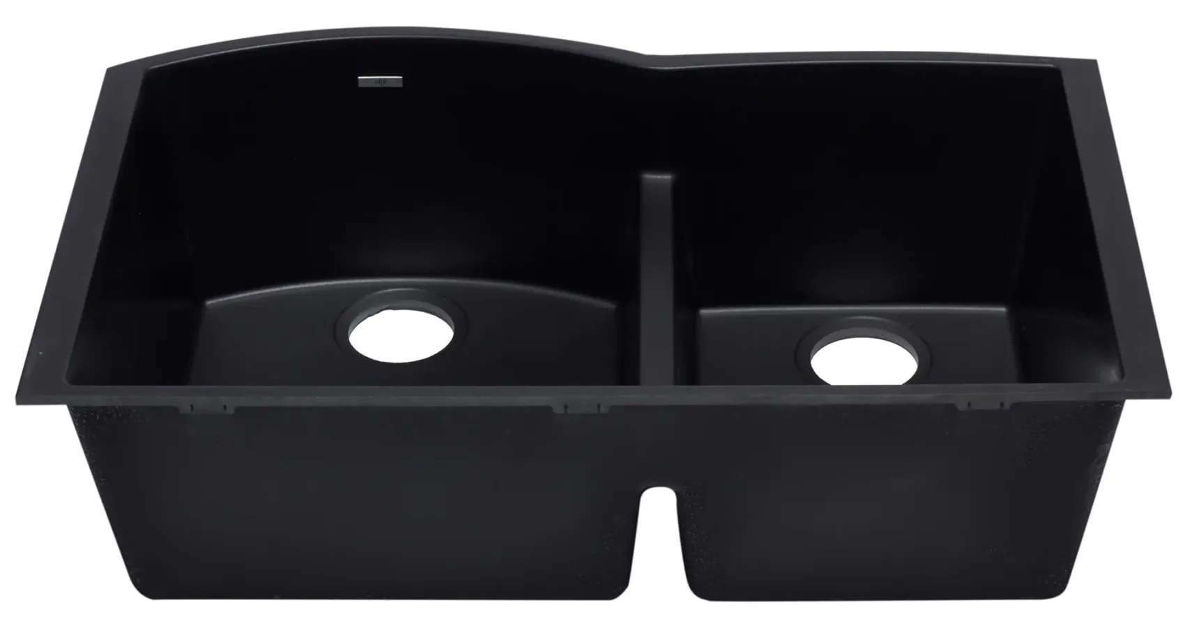 ALFI Black 33" Double Bowl Undermount Granite Composite Kitchen Sink, AB3320UM-BLA