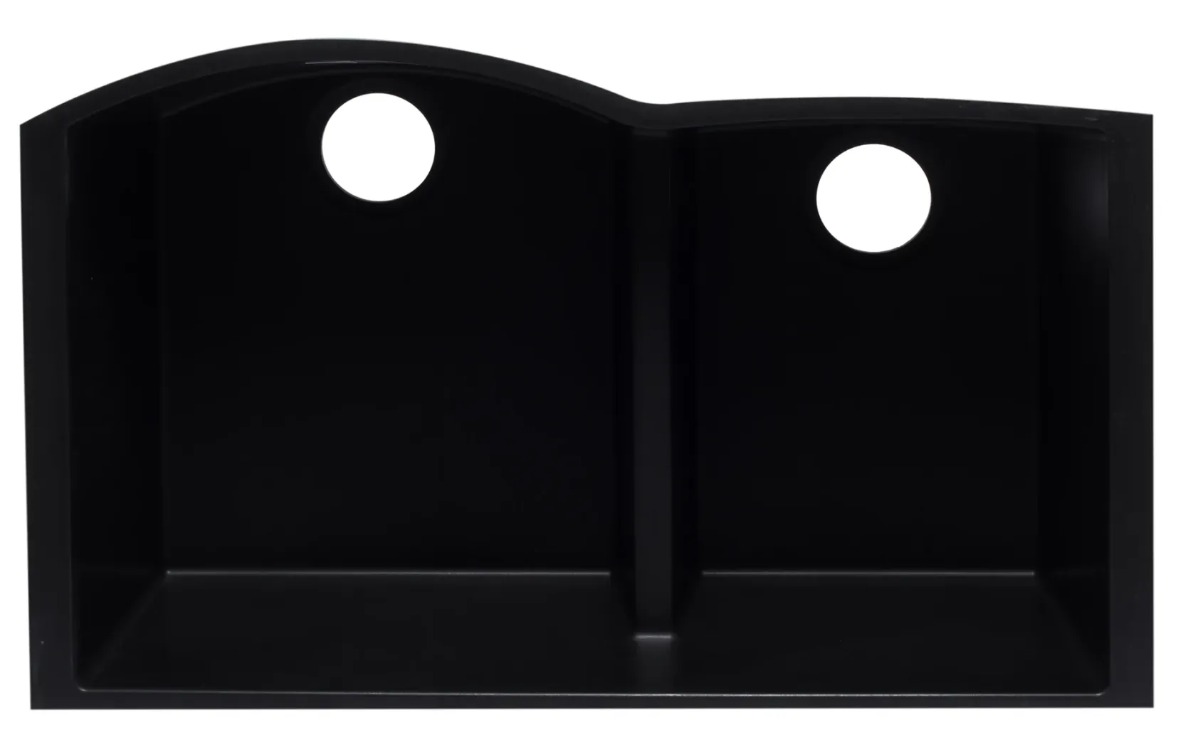 ALFI Black 33" Double Bowl Undermount Granite Composite Kitchen Sink, AB3320UM-BLA