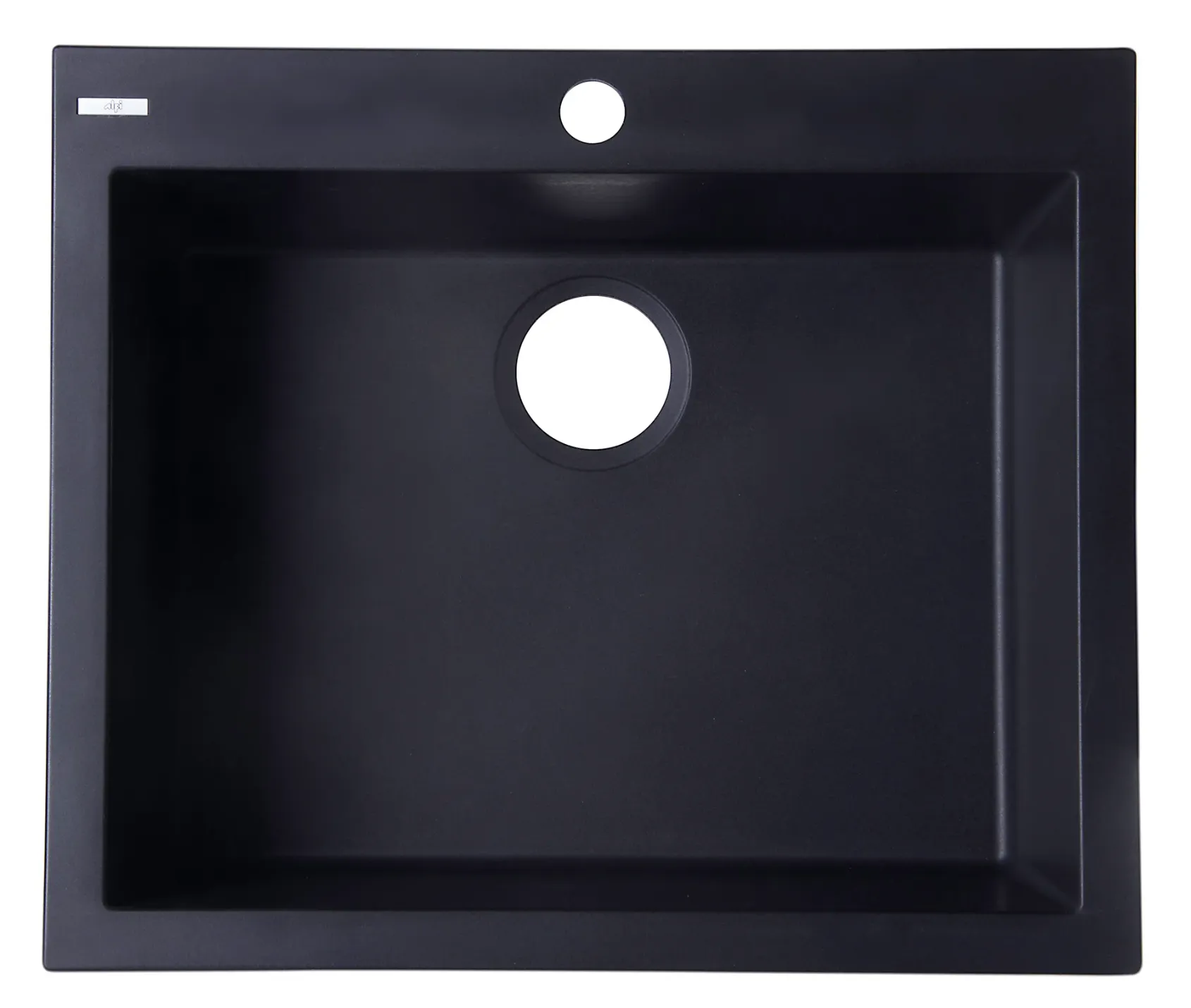 ALFI Black 24" Drop-In Single Bowl Granite Composite Kitchen Sink, AB2420DI-BLA