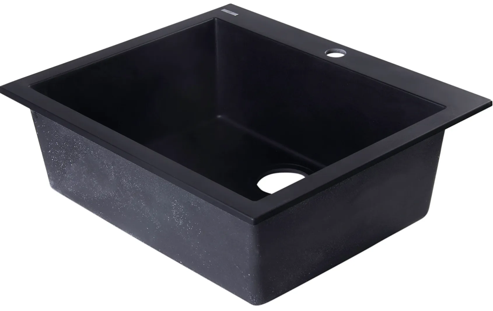 ALFI Black 24" Drop-In Single Bowl Granite Composite Kitchen Sink, AB2420DI-BLA