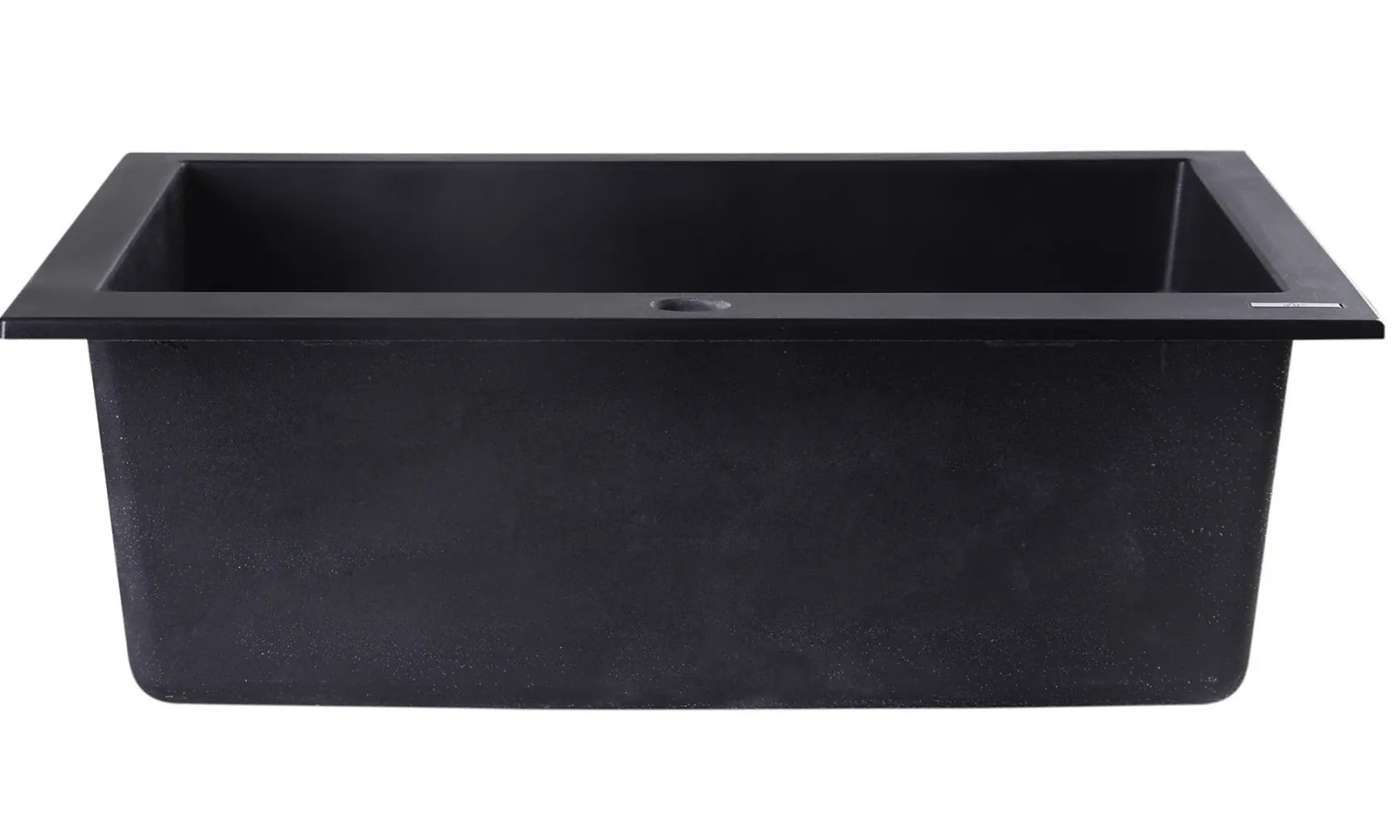 ALFI Black 24" Drop-In Single Bowl Granite Composite Kitchen Sink, AB2420DI-BLA