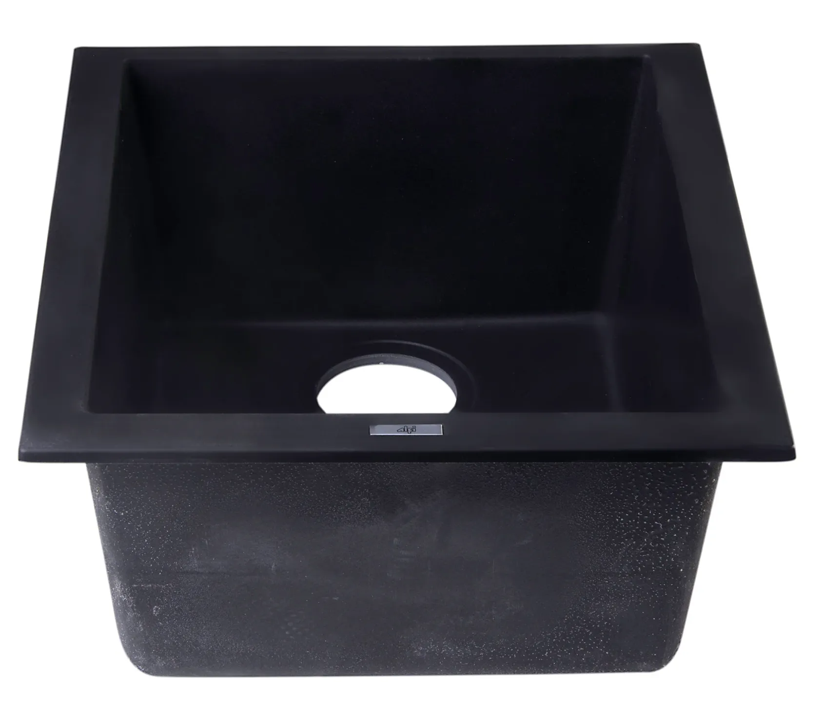 ALFI Black 17" Undermount Rectangular Granite Composite Kitchen Prep Sink, AB1720UM-BLA