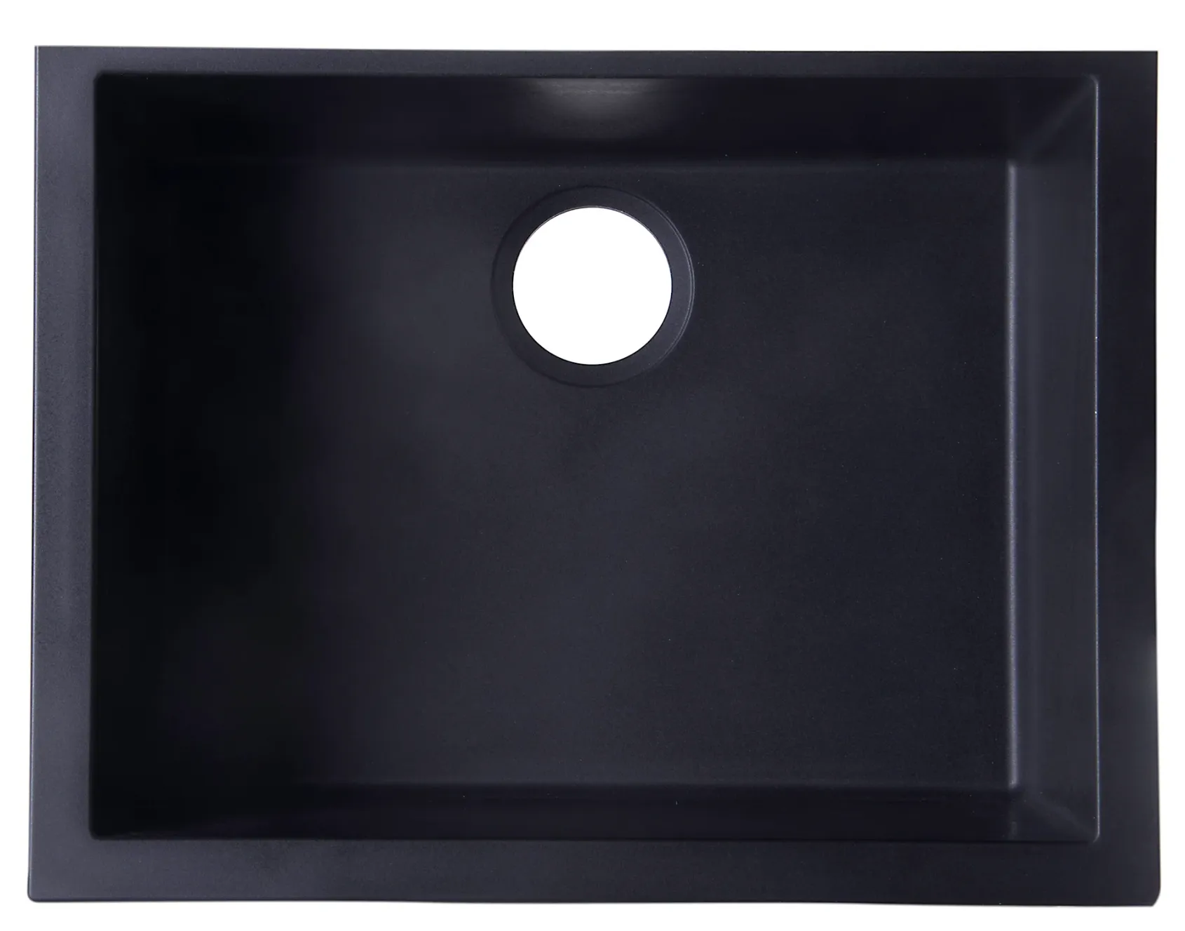 ALFI Black 24" Undermount Single Bowl Granite Composite Kitchen Sink, AB2420UM-BLA