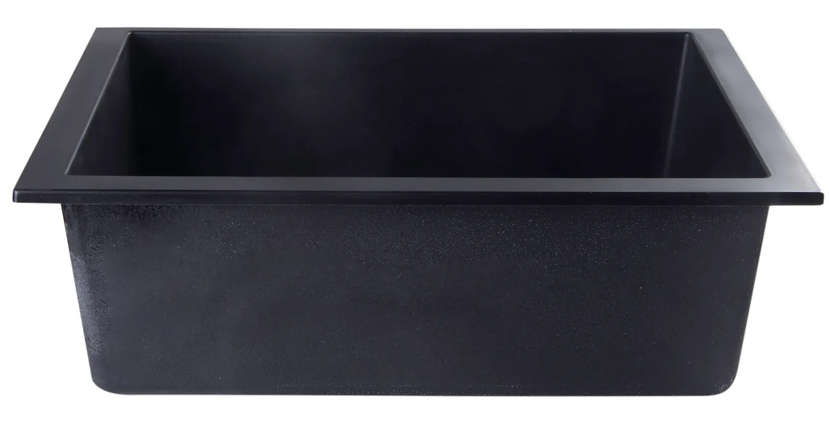 ALFI Black 24" Undermount Single Bowl Granite Composite Kitchen Sink, AB2420UM-BLA
