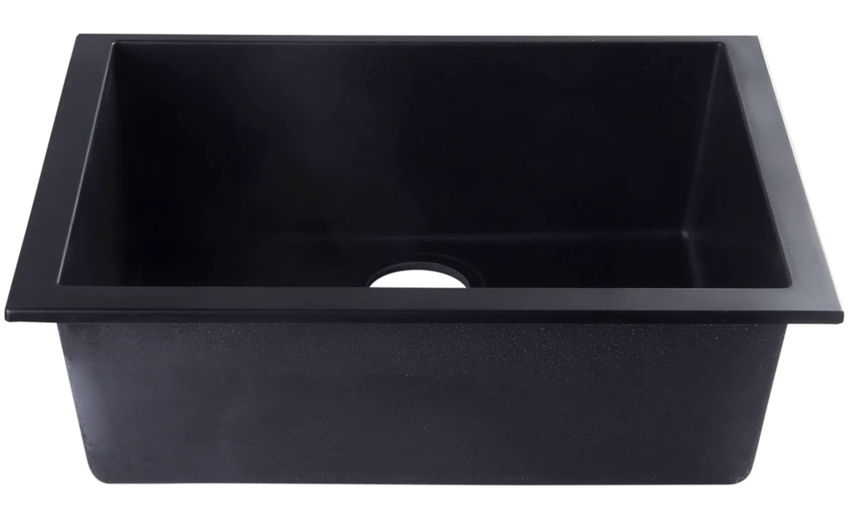 ALFI Black 24" Undermount Single Bowl Granite Composite Kitchen Sink, AB2420UM-BLA