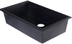 ALFI Black 30" Undermount Single Bowl Granite Composite Kitchen Sink, AB3020UM-BLA