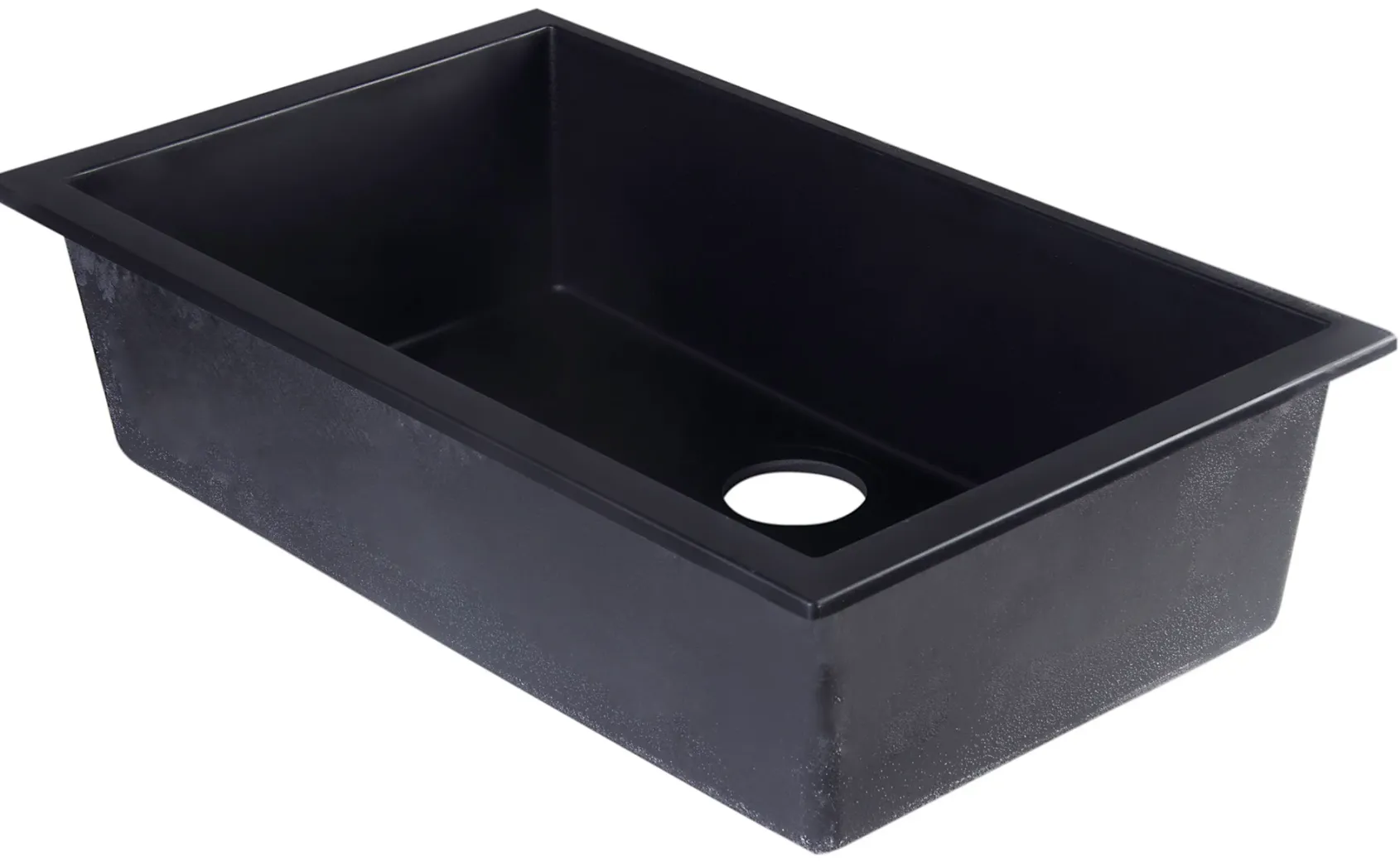 ALFI Black 30" Undermount Single Bowl Granite Composite Kitchen Sink, AB3020UM-BLA