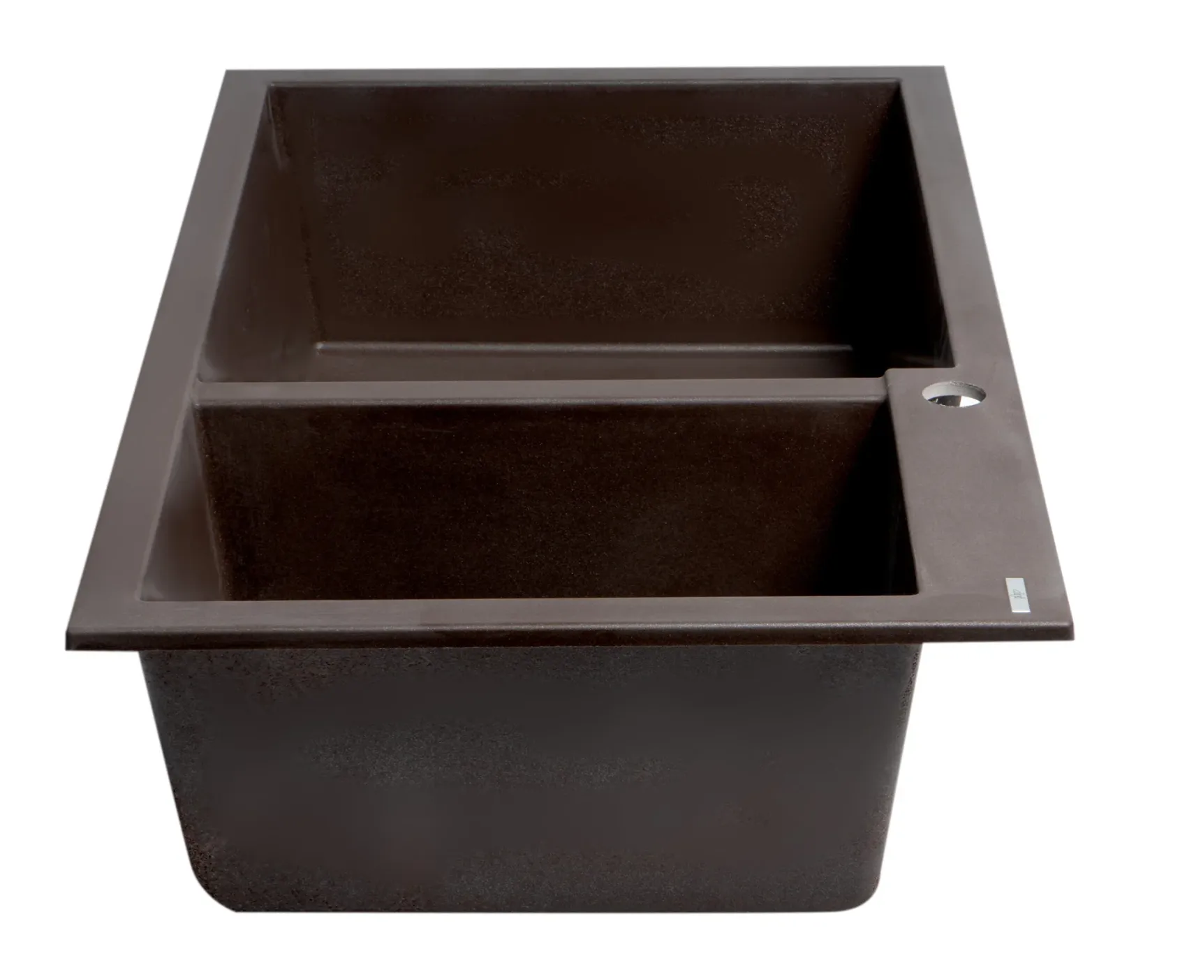 ALFI brand AB3319DI-C Chocolate 34" Double Bowl Drop In Granite Composite Kitchen Sink