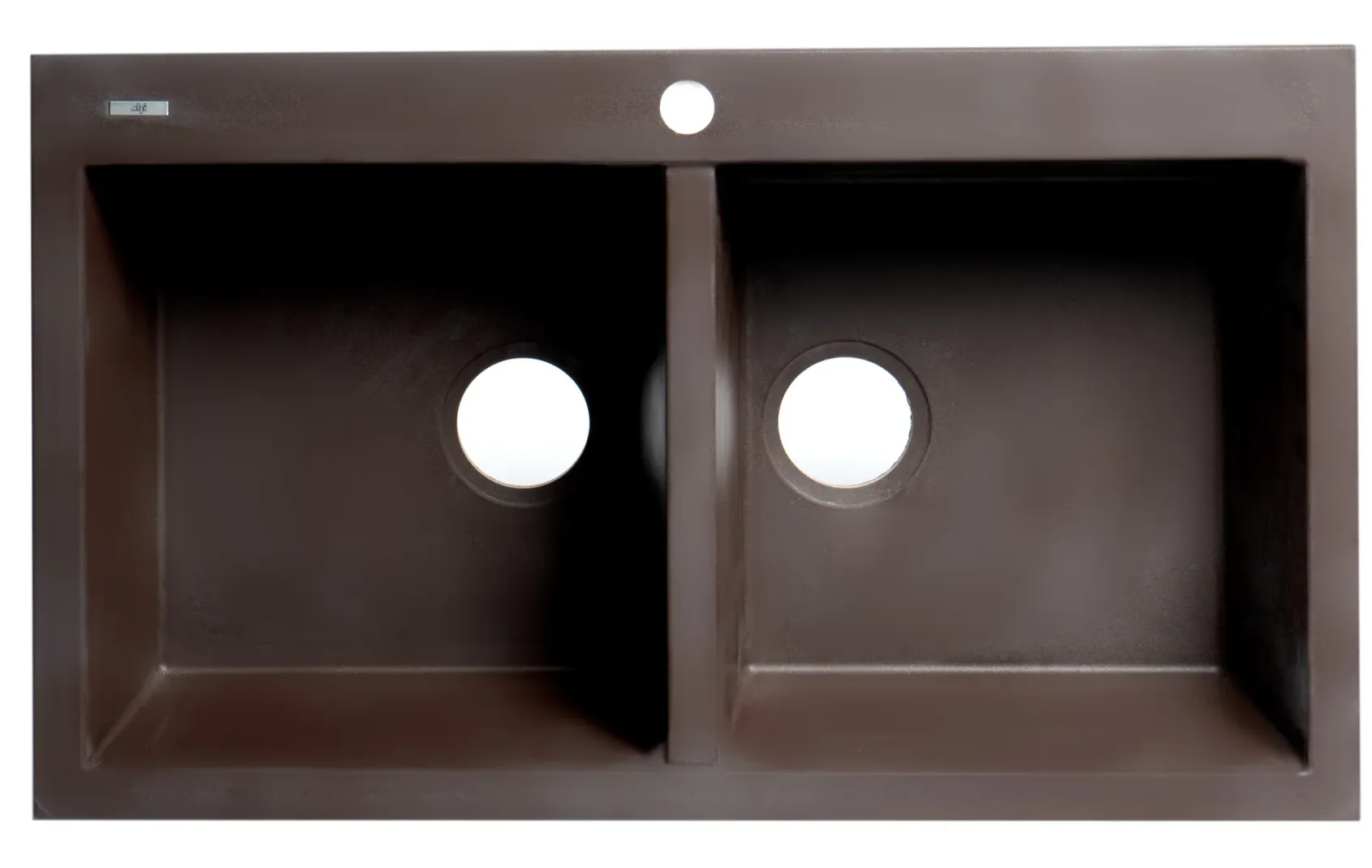 ALFI brand AB3420DI-C Chocolate 34" Drop-In Double Bowl Granite Composite Kitchen Sink