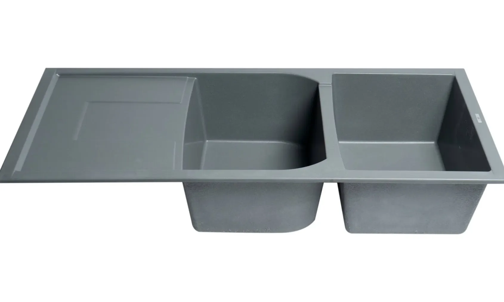 ALFI brand AB4620DI-T Titanium 46" Double Bowl Granite Composite Kitchen Sink with Drainboard
