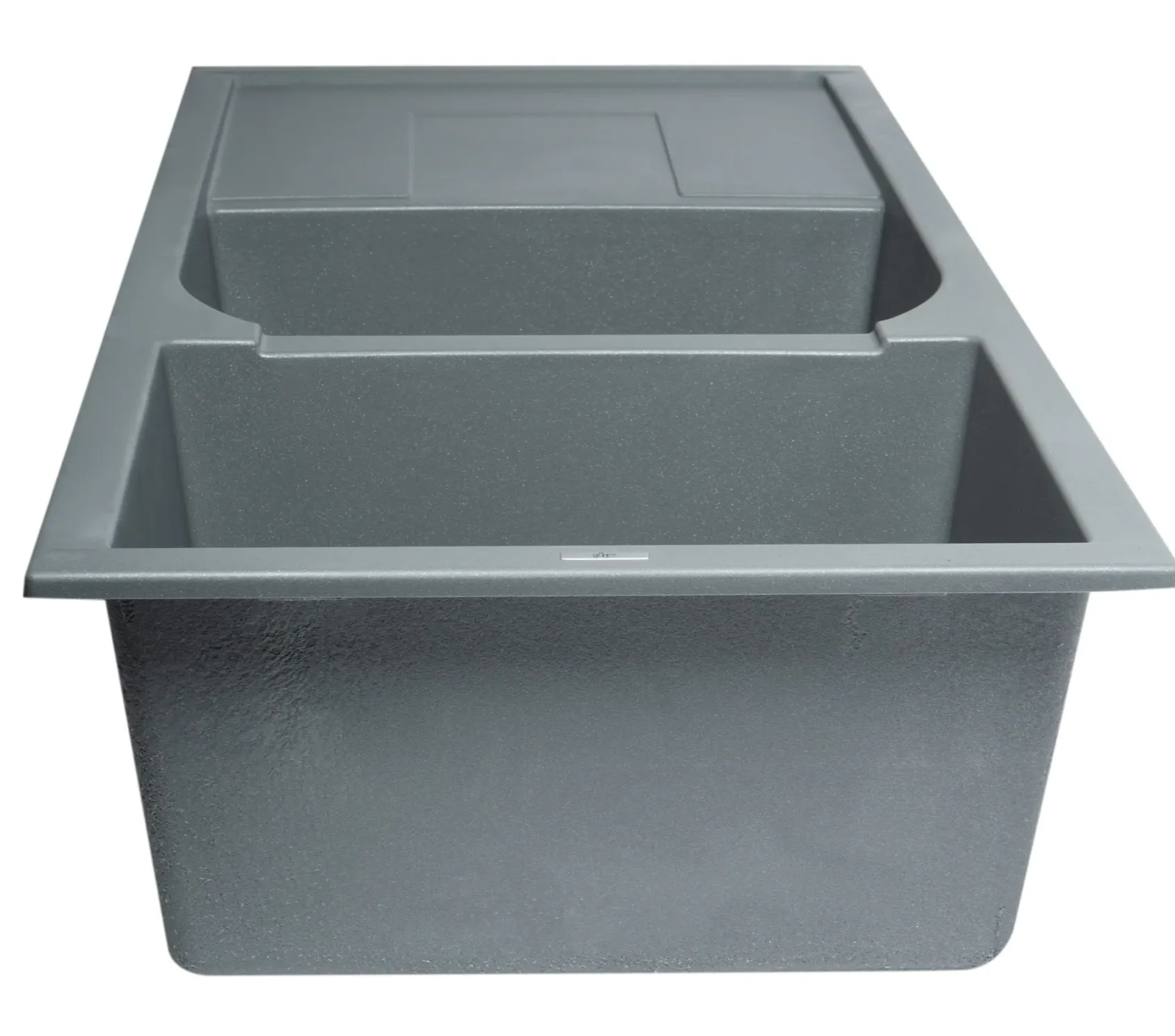 ALFI brand AB4620DI-T Titanium 46" Double Bowl Granite Composite Kitchen Sink with Drainboard