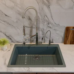 ALFI brand AB3020DI-T Titanium 30" Drop-In Single Bowl Granite Composite Kitchen Sink