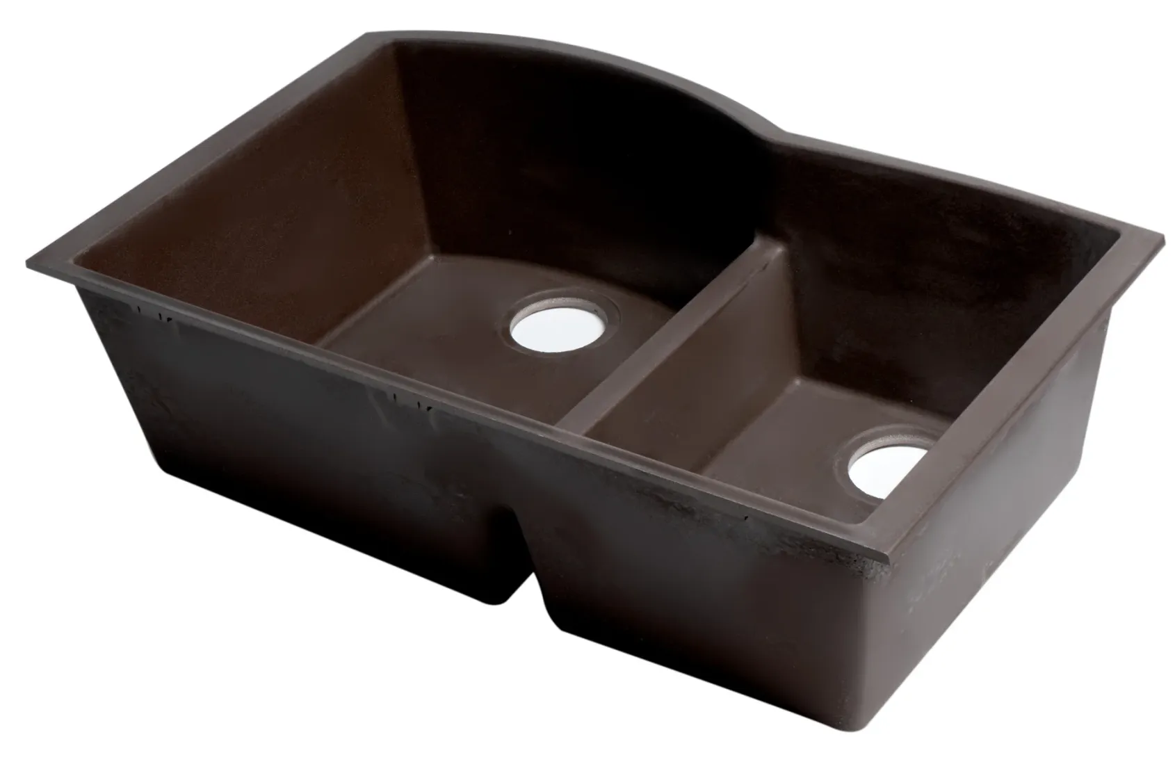 ALFI brand AB3320UM-C Chocolate 33" Double Bowl Undermount Granite Composite Kitchen Sink