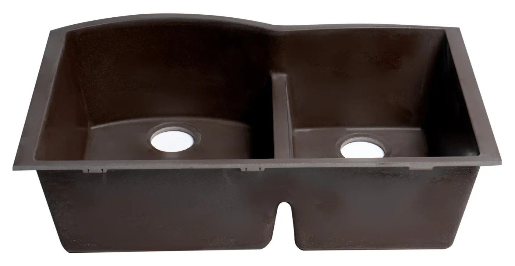 ALFI brand AB3320UM-C Chocolate 33" Double Bowl Undermount Granite Composite Kitchen Sink