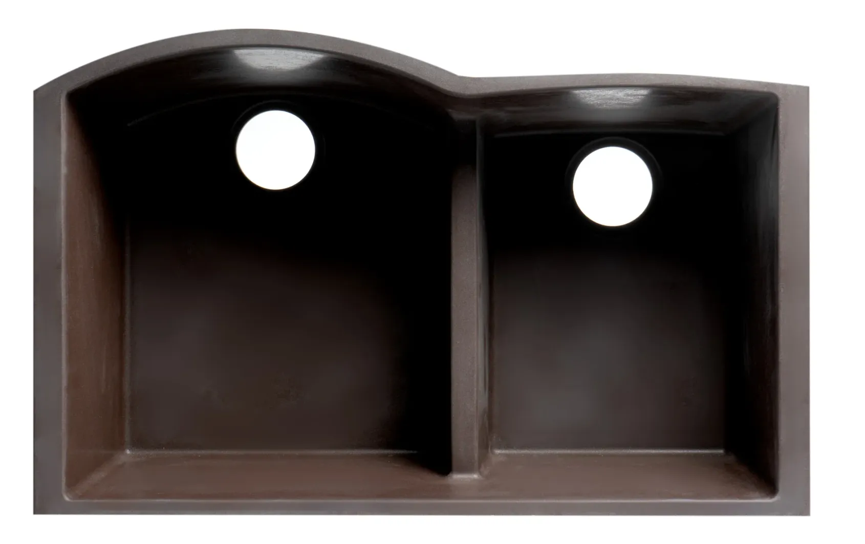 ALFI brand AB3320UM-C Chocolate 33" Double Bowl Undermount Granite Composite Kitchen Sink