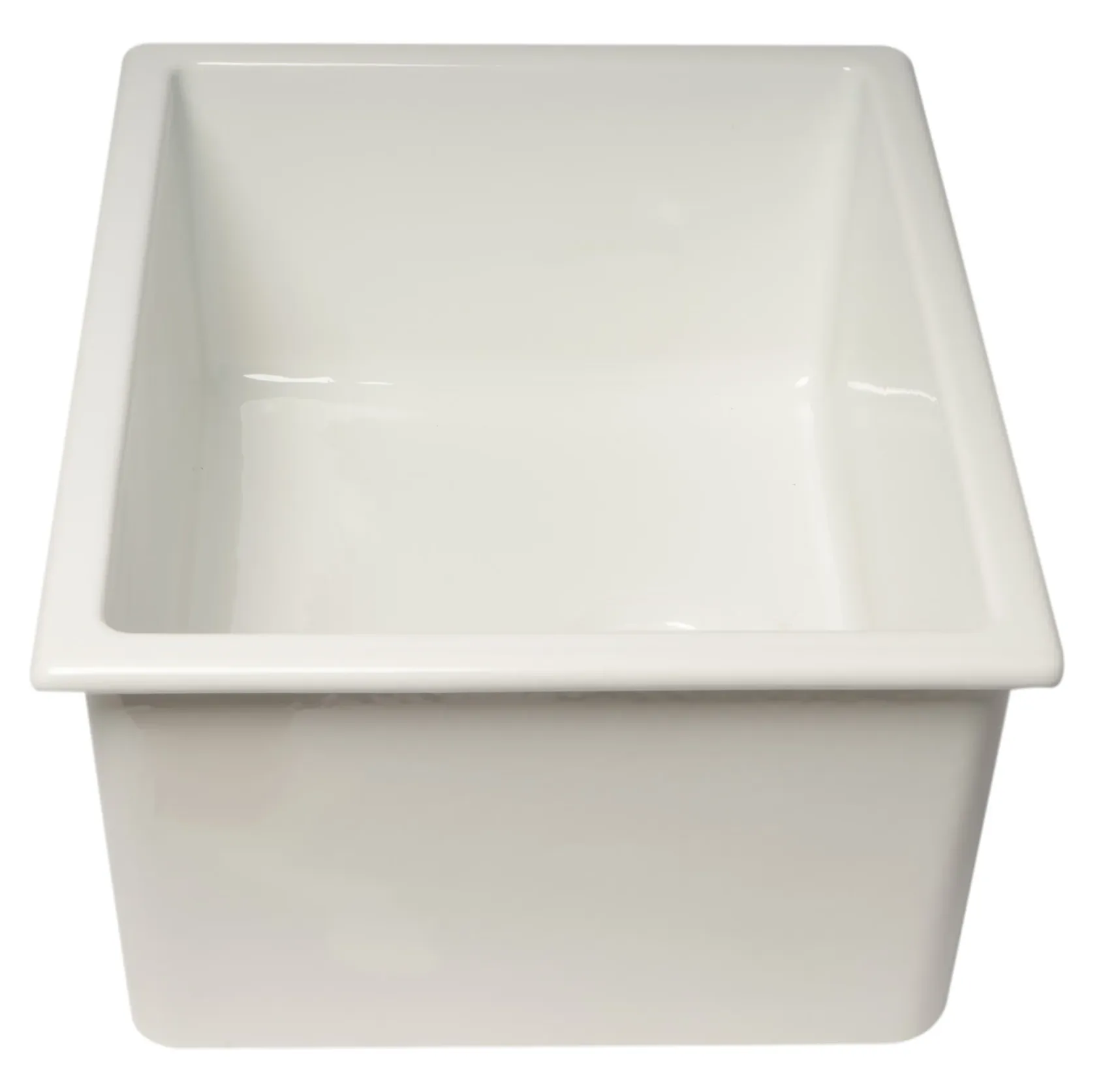 ALFI brand 24" Fireclay Dual Mount Kitchen Sink, White, AB2418UD-W