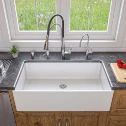 ALFI brand 36" Fireclay Farmhouse Sink, White, AB536-W