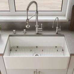 ALFI brand 36" Fireclay Farmhouse Sink, White, ABF3618-W