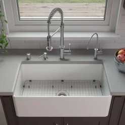 ALFI brand 33" Fireclay Farmhouse Sink, White, ABF3318S-W