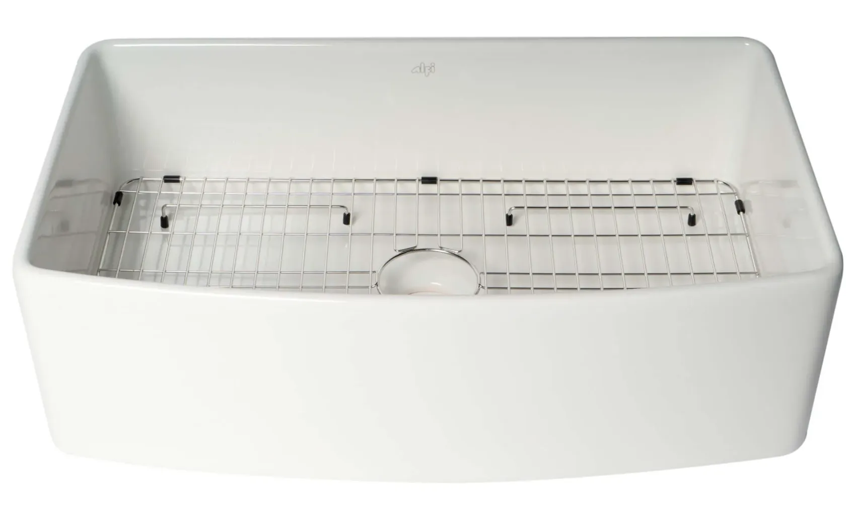 ALFI brand 33" Fireclay Farmhouse Sink with Accessories, White, ABFC3320S-W