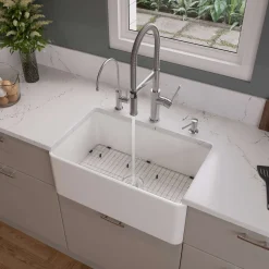 ALFI brand 30" Fireclay Farmhouse Sink, White, ABF3018-W
