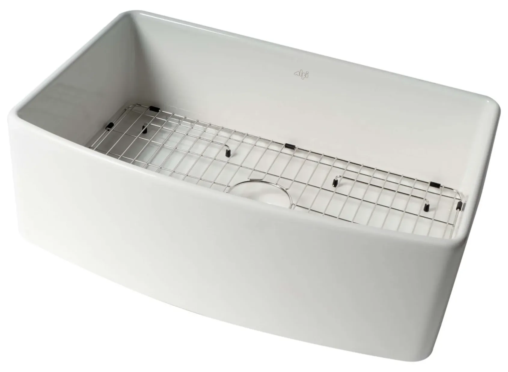ALFI brand 30" Fireclay Farmhouse Sink with Accessories, White, ABFC3020-W