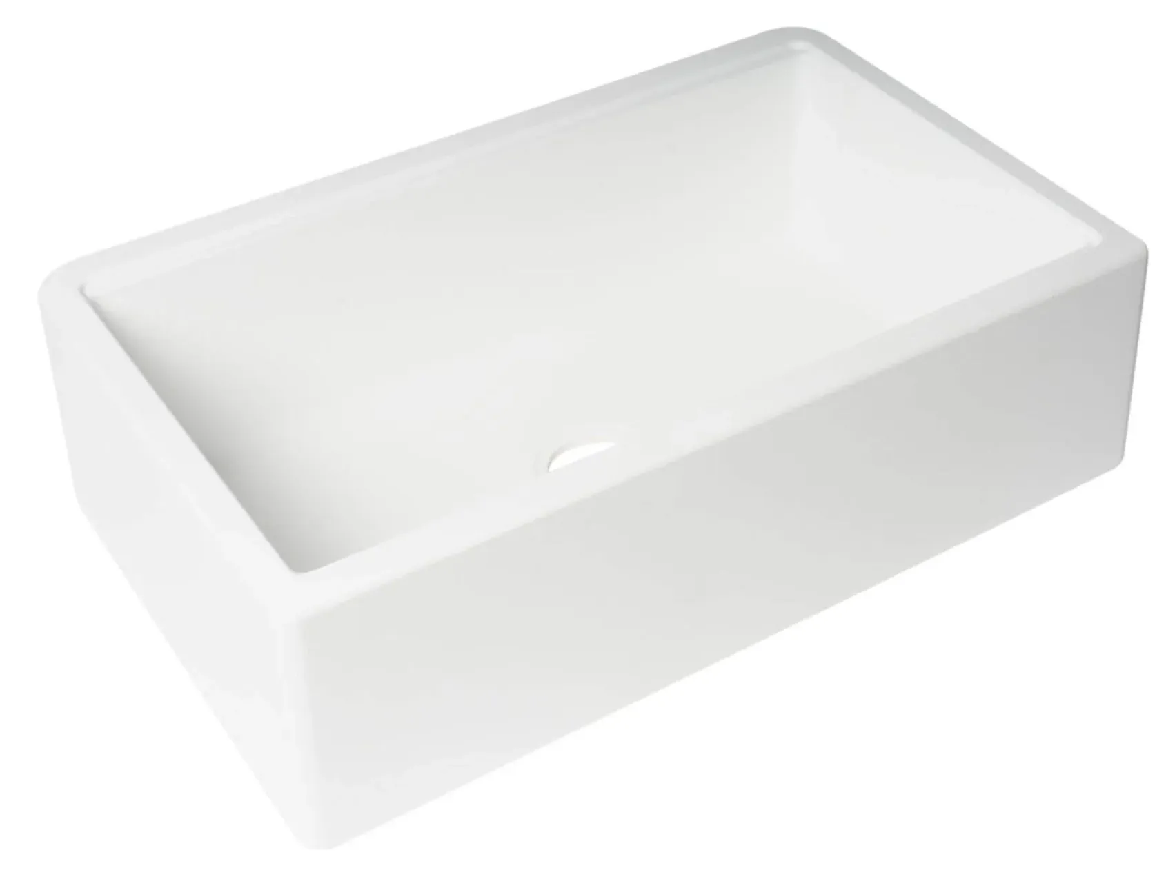 ALFI brand 33" Granite Composite Workstation Farmhouse Sink with Accessories, White, No Faucet Hole, AB33FARM-W