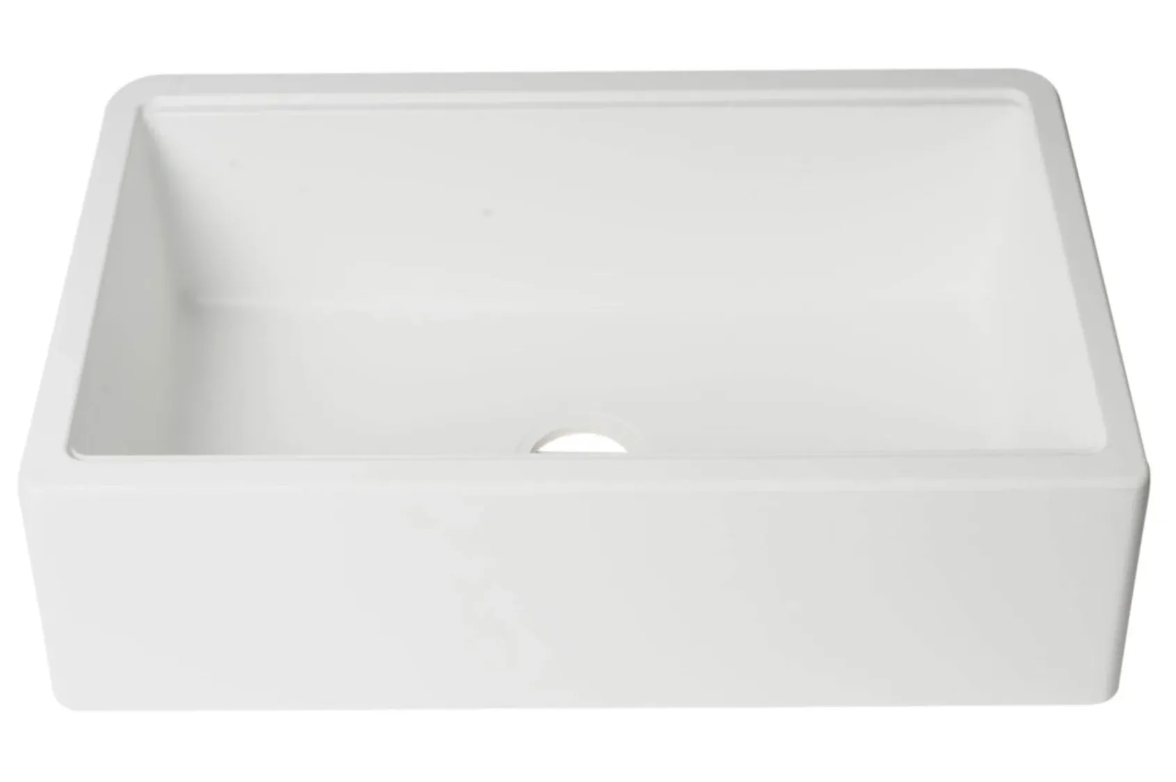 ALFI brand 33" Granite Composite Workstation Farmhouse Sink with Accessories, White, No Faucet Hole, AB33FARM-W