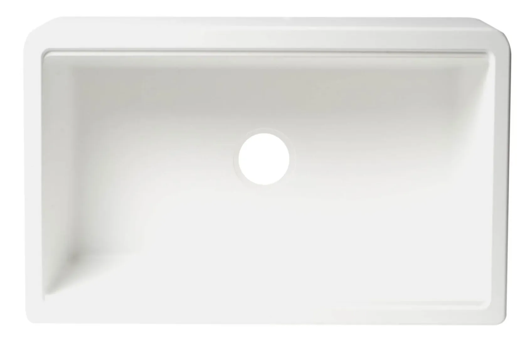 ALFI brand 33" Granite Composite Workstation Farmhouse Sink with Accessories, White, No Faucet Hole, AB33FARM-W