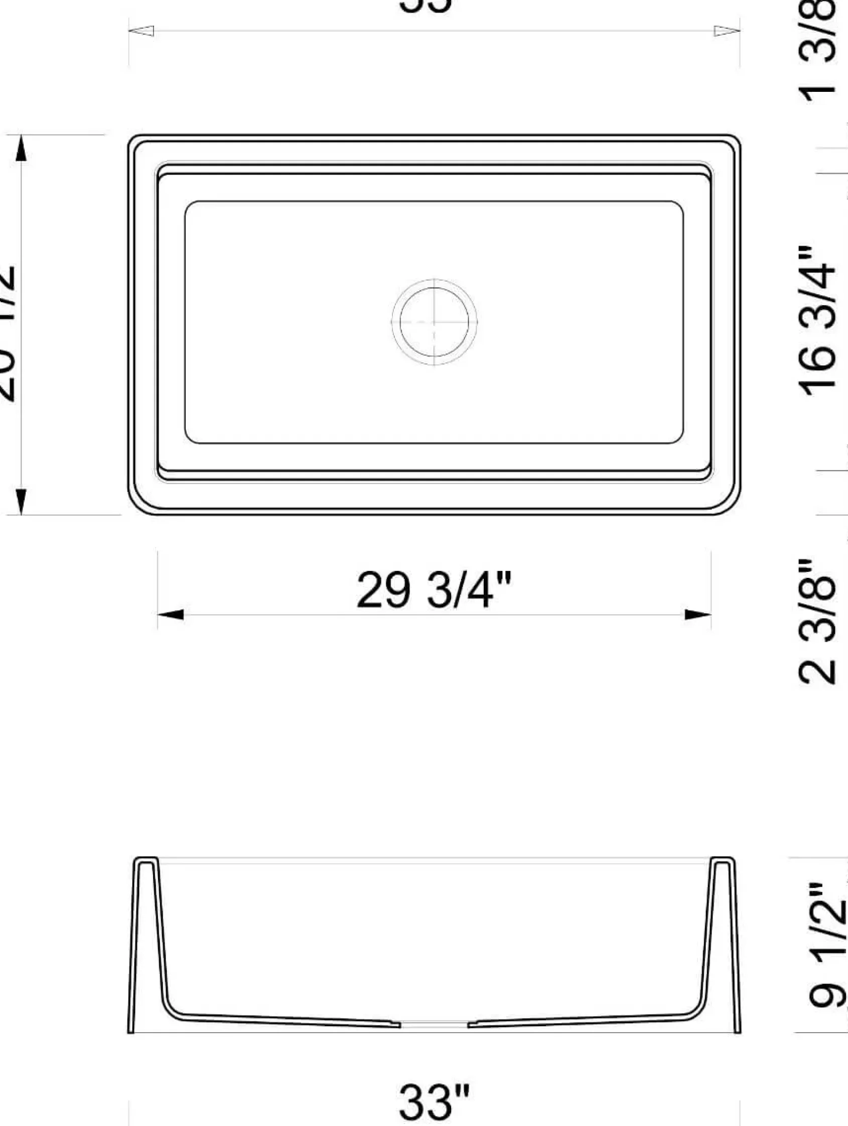 ALFI brand 33" Granite Composite Workstation Farmhouse Sink with Accessories, White, No Faucet Hole, AB33FARM-W