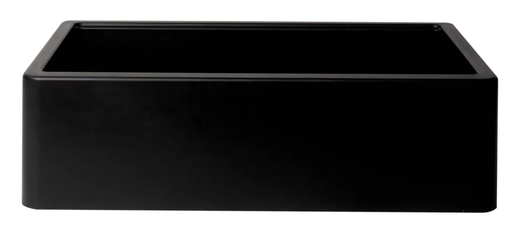 ALFI brand 33" Granite Composite Workstation Farmhouse Sink with Accessories, Black, No Faucet Hole, AB33FARM-BLA