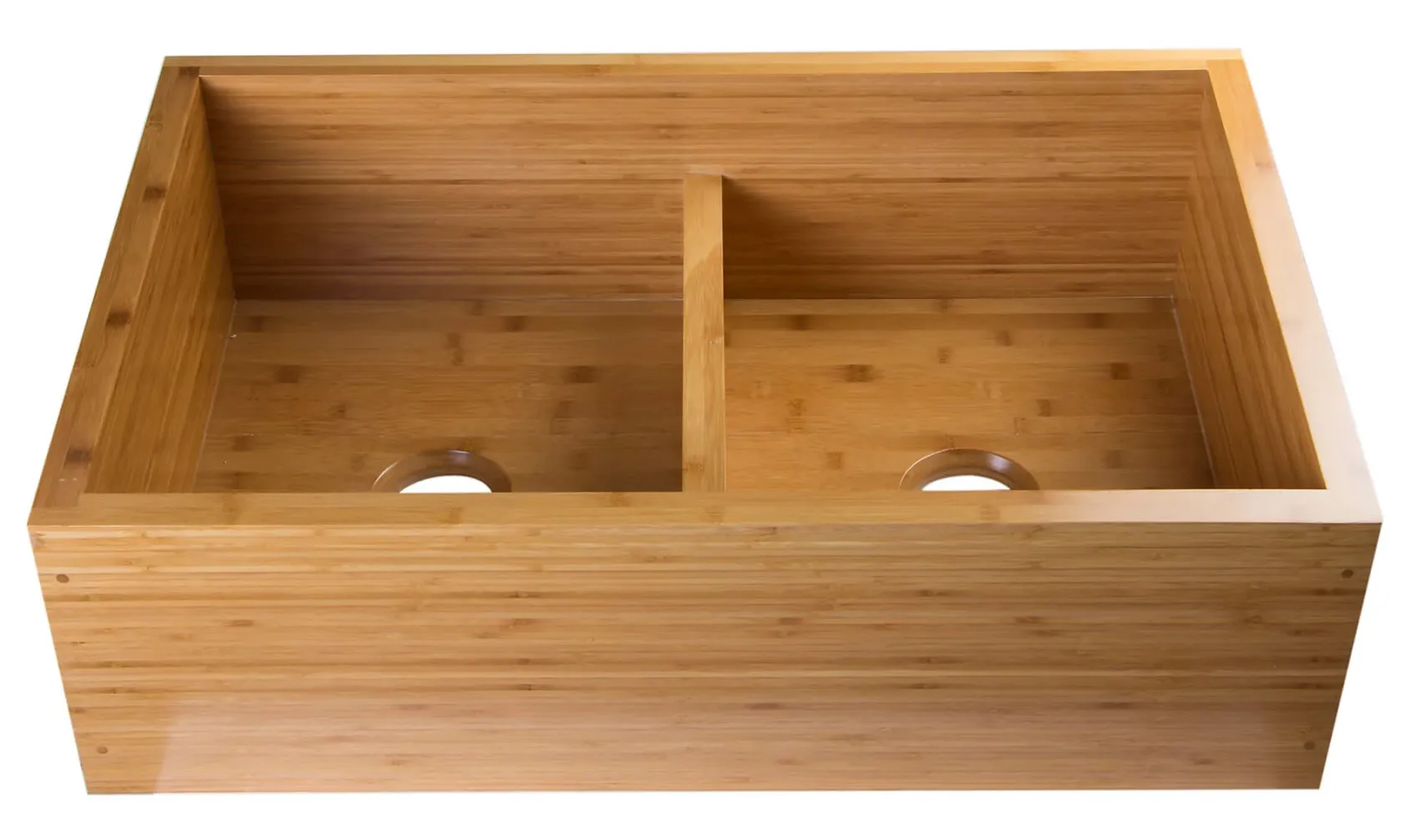 ALFI 33" Double Bowl Bowl Bamboo Farmhouse Apron Sink, AB3321