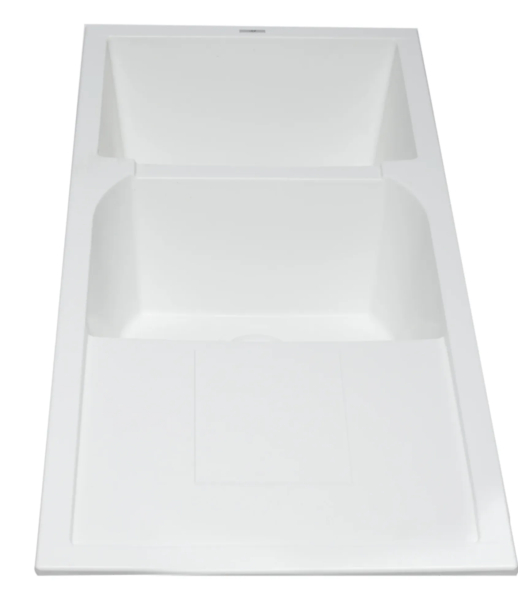 ALFI 46" Double Bowl Granite Composite Kitchen Sink with Drainboard, White, AB4620DI-W