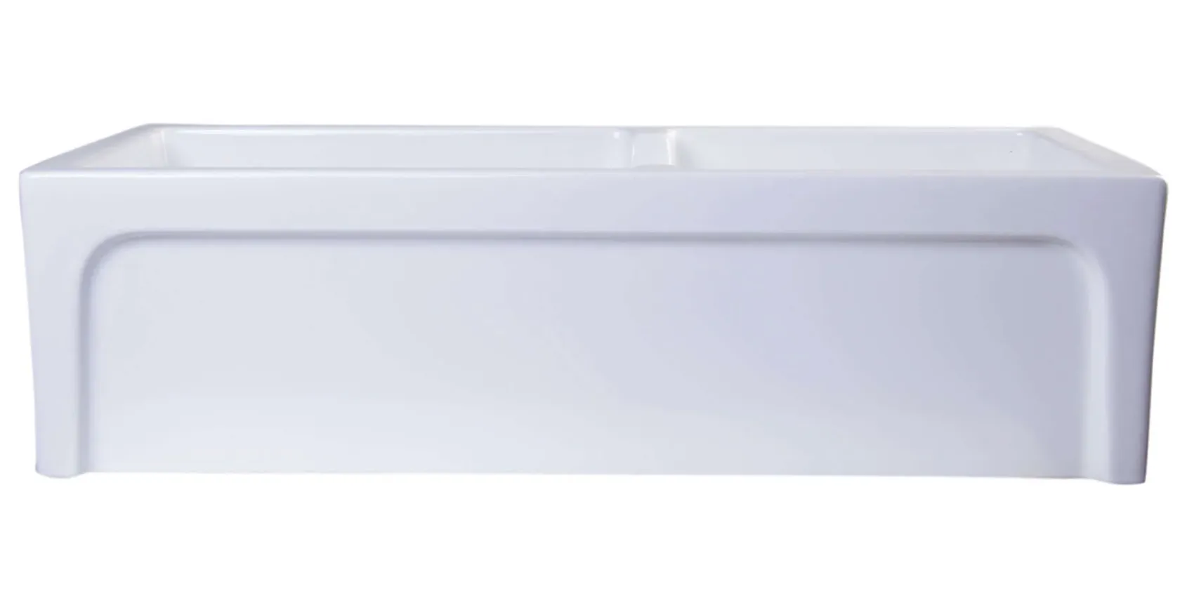 ALFI 36" Double Bowl Thick Wall Fireclay Farmhouse Apron Sink, White, AB3618ARCH-W
