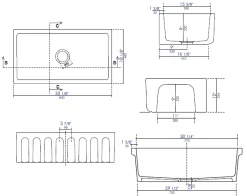 ALFI 33" Fireclay Farmhouse Kitchen Sink, Single Bowl, Reversible, Black Matte, AB3318HS-BM