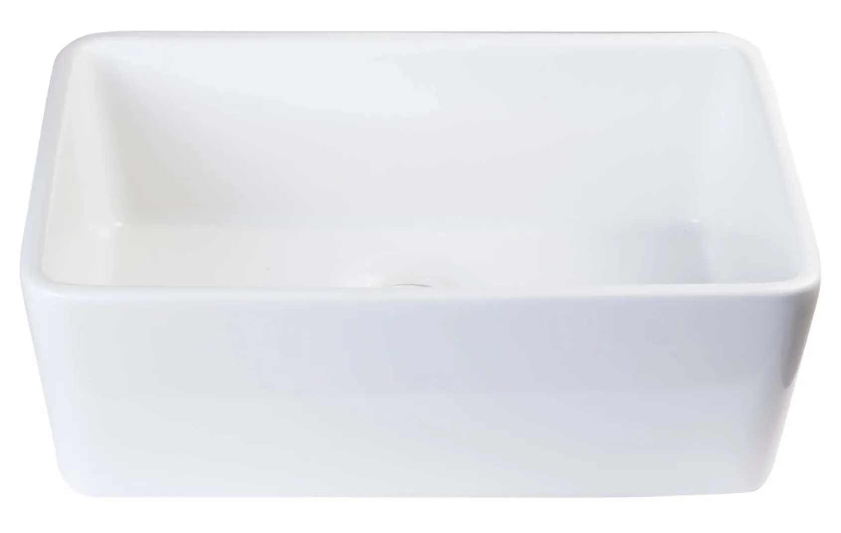 ALFI 23" Fireclay Smooth Apron Single Bowl Farmhouse Apron Sink, White, AB503-W