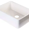 ALFI 23" Fireclay Smooth Apron Single Bowl Farmhouse Apron Sink, Biscuit AB503-B