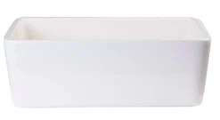 ALFI 23" Fireclay Smooth Apron Single Bowl Farmhouse Apron Sink, Biscuit AB503-B