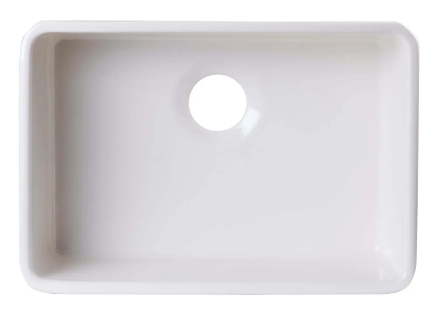 ALFI 23" Fireclay Smooth Apron Single Bowl Farmhouse Apron Sink, Biscuit AB503-B