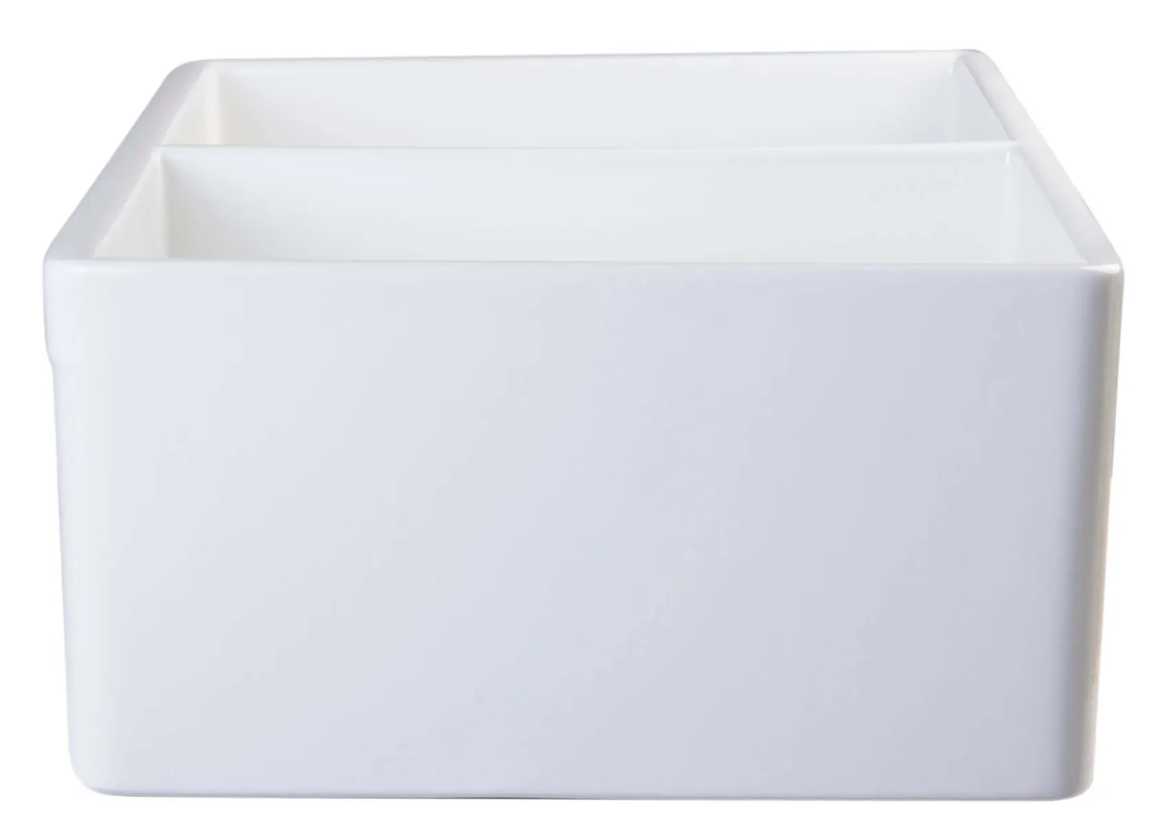 ALFI 32" Fluted Double Bowl Fireclay Farmhouse Apron Sink, White, AB537-W