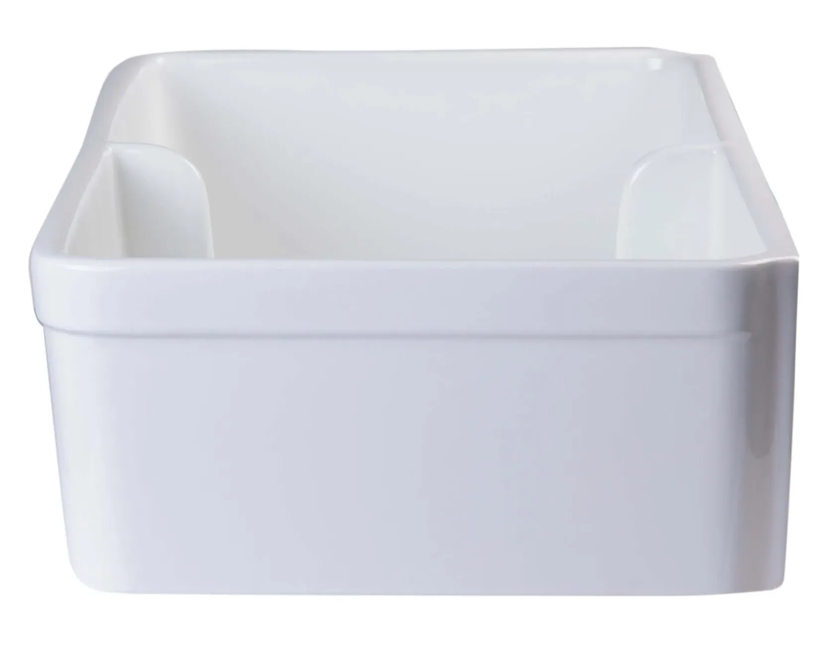 ALFI 32" Short Wall Double Bowl Fireclay Farmhouse Apron Sink, White, AB5123-W