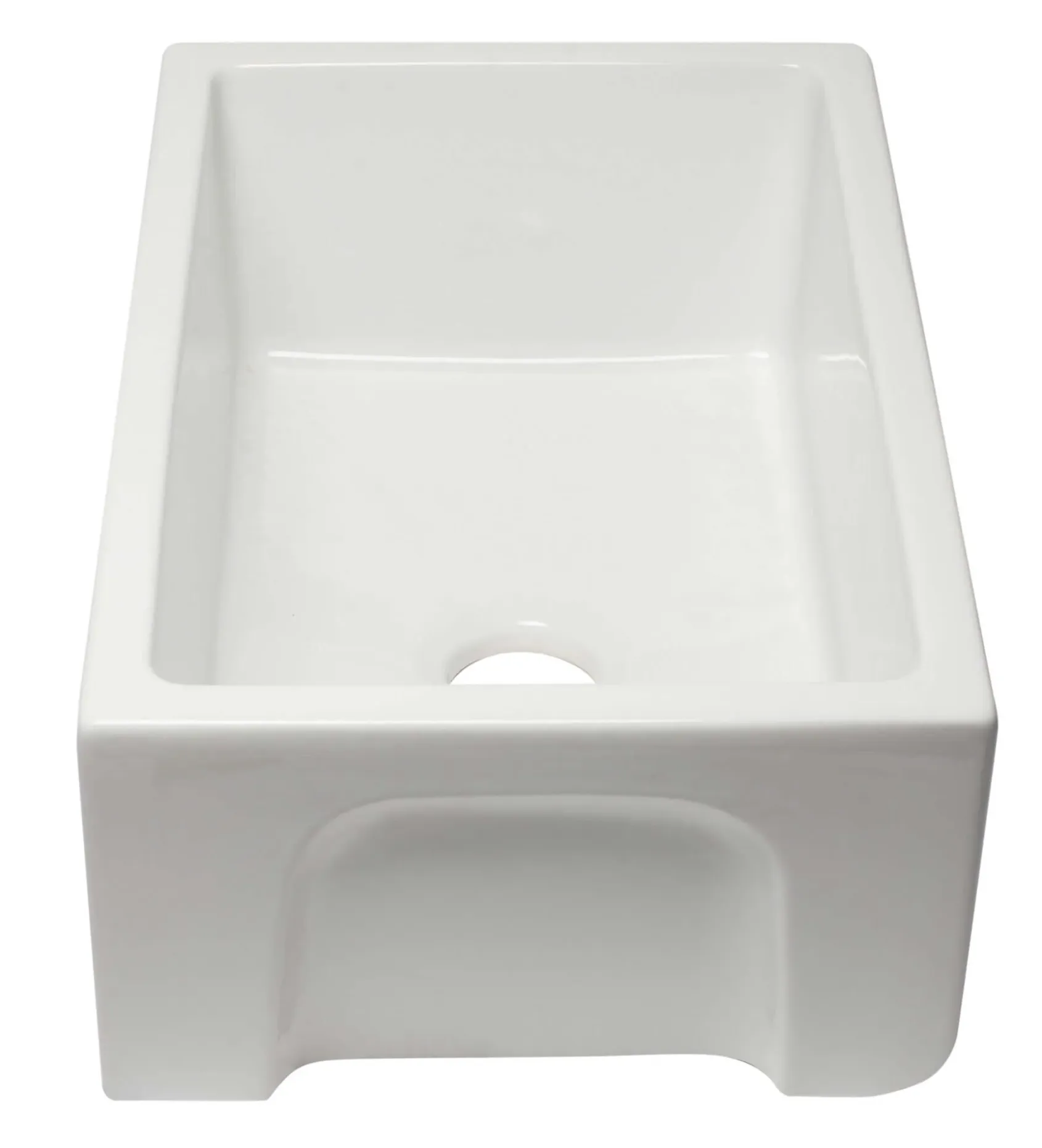 ALFI 30" Single Bowl Fireclay Farmhouse Apron Sink, White, Reversible, AB3018HS-W